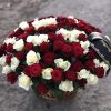 Фото товару Корзина "Красное и белое" 76 роз