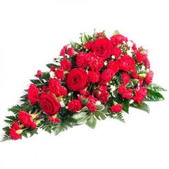 Фото товару Ікебана із троянд і гвоздик у 